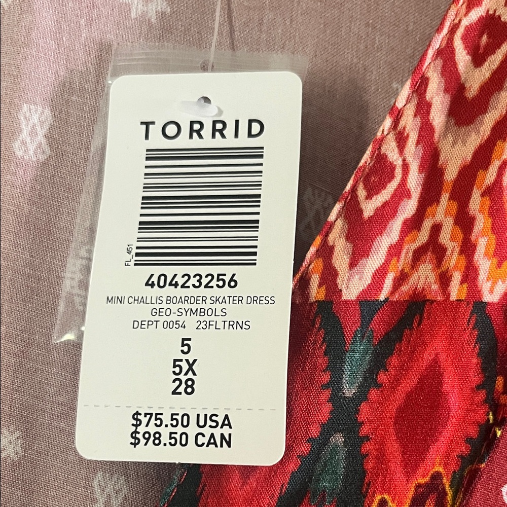 torrid rust red boho V-neck maxi dress with tribal trim - Picture 3 of 3